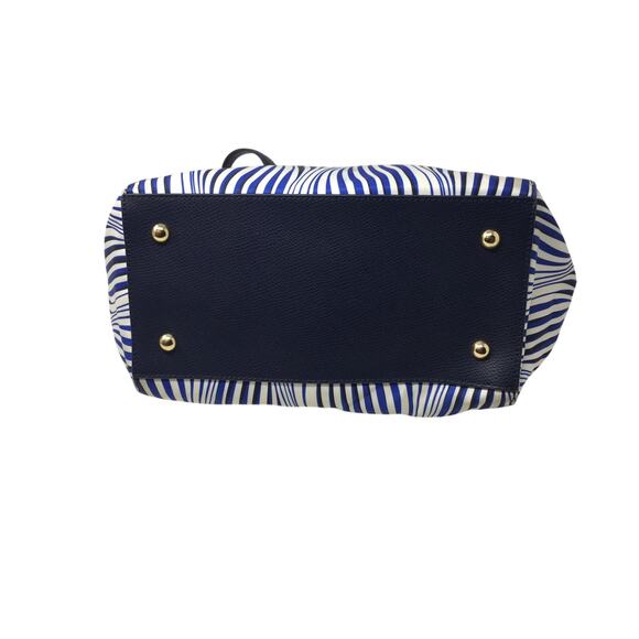 Vera Bradley Ella Tote in Blue and White Wavy Stripes - Picture 5 of 16